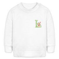 Baby Sweatshirt personalisiert – Bio-Baumwolle Buchstabe "L" - Weiß