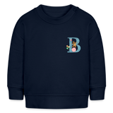 Baby Sweatshirt personalisiert – Bio-Baumwolle Buchstabe "B" - Navy