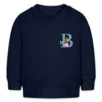 Baby Sweatshirt personalisiert – Bio-Baumwolle Buchstabe "B" - Navy
