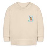 Baby Sweatshirt personalisiert – Bio-Baumwolle Buchstabe "B" - Weißgrau