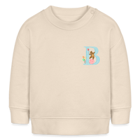 Baby Sweatshirt personalisiert – Bio-Baumwolle Buchstabe "B" - Weißgrau
