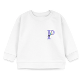 Baby Sweatshirt personalisiert – Bio-Baumwolle Buchstabe "P" - Weiß