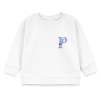 Baby Sweatshirt personalisiert – Bio-Baumwolle Buchstabe "P" - Weiß