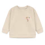 Baby Sweatshirt personalisiert – Bio-Baumwolle Buchstabe "V" - Weißgrau