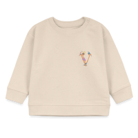 Baby Sweatshirt personalisiert – Bio-Baumwolle Buchstabe "V" - Weißgrau