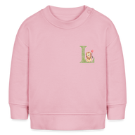 Baby Sweatshirt personalisiert – Bio-Baumwolle Buchstabe "L" - Hellrosa