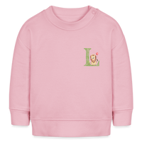 Baby Sweatshirt personalisiert – Bio-Baumwolle Buchstabe "L" - Hellrosa