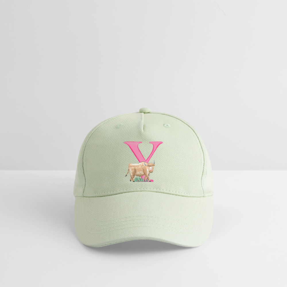 Kinder Snapback Cap personalisiert –  mit Anfangsbuchstaben "Y" - Helles Mintgrün