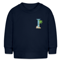 Baby Sweatshirt personalisiert – Bio-Baumwolle Buchstabe "I" - Navy