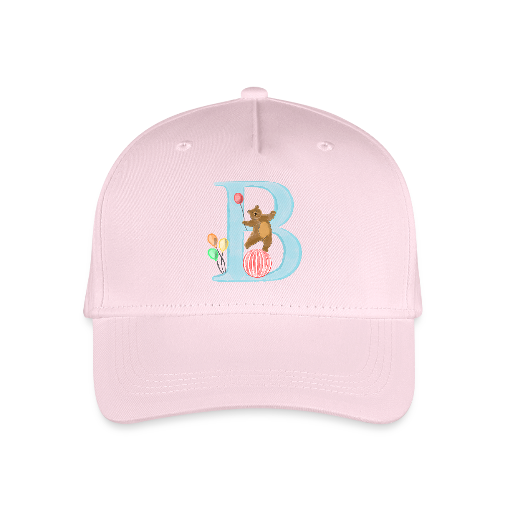 Kinder Snapback Cap personalisiert –  mit Anfangsbuchstaben "B" - Hellrosa